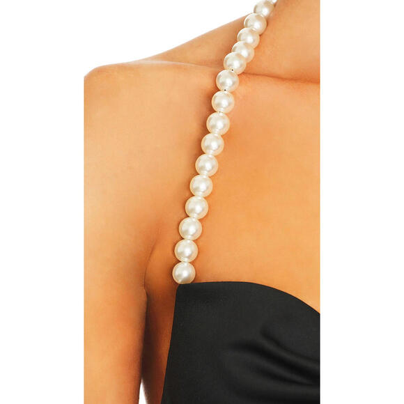 Revolve Khanums Kate Pearl Trim Jumpsuit in Black NWT Size Medium $554 msrp - Picture 4 of 11